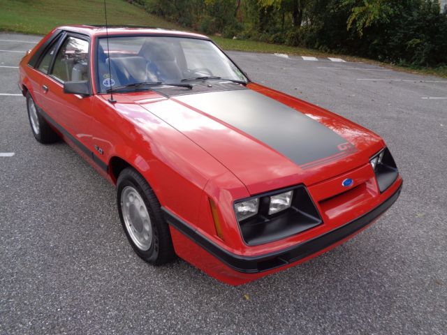 1985 Red Ford Mustang Hatchback