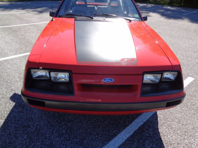 1985 Red Ford Mustang Hatchback