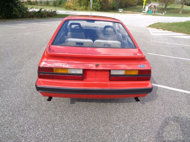1985 Red Ford Mustang Hatchback