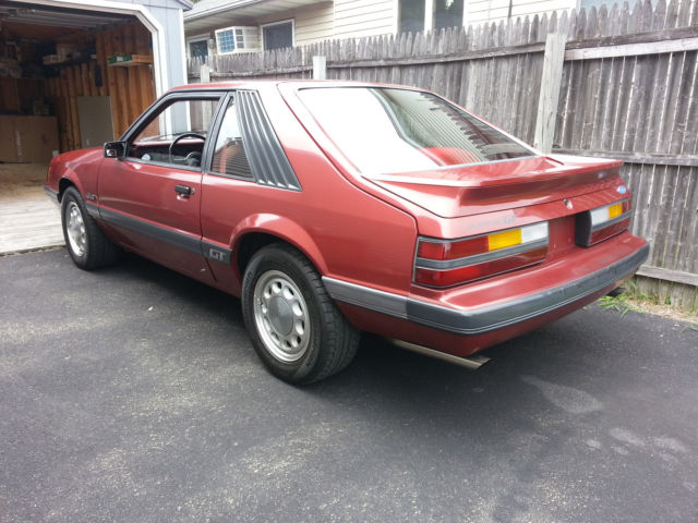 1985 Red Ford Mustang Hatchback
