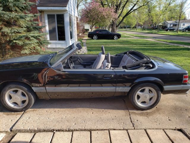 1985 Black Ford Mustang Convertible