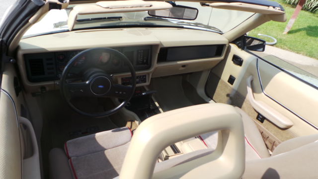 1985 White Ford Mustang Convertible