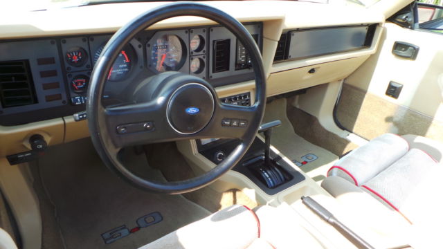 1985 White Ford Mustang Convertible