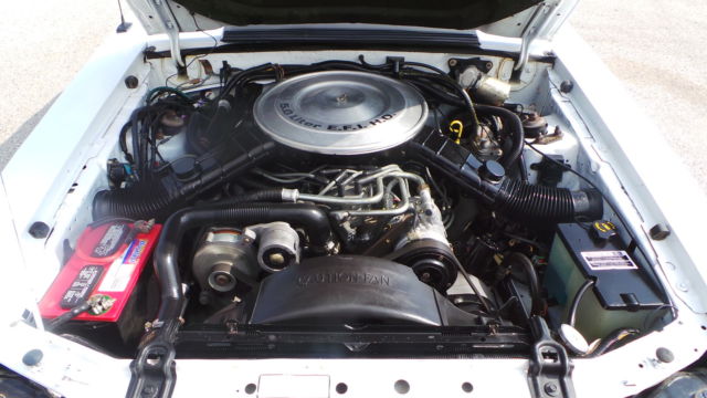 1985 White Ford Mustang Convertible