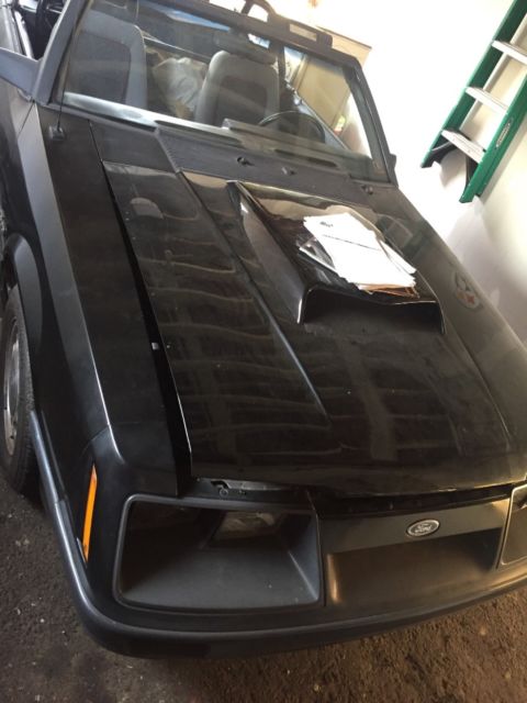 1985 Black Ford Mustang Convertible