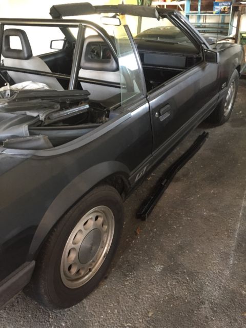 1985 Black Ford Mustang Convertible