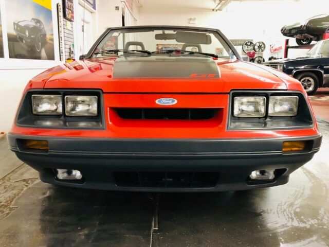 1985 Red Ford Mustang Convertible