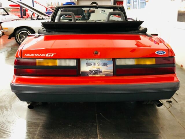 1985 Red Ford Mustang Convertible