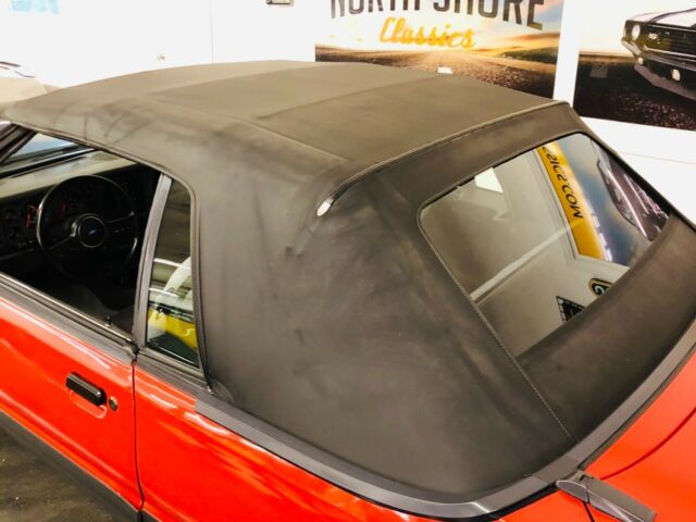 1985 Red Ford Mustang Convertible