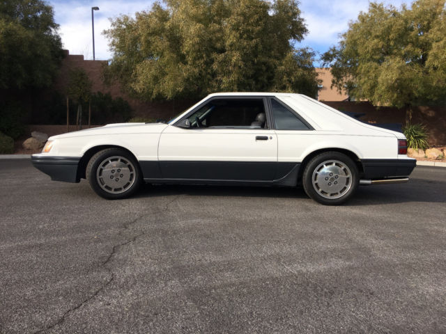 1985 White Ford Mustang Hatchback