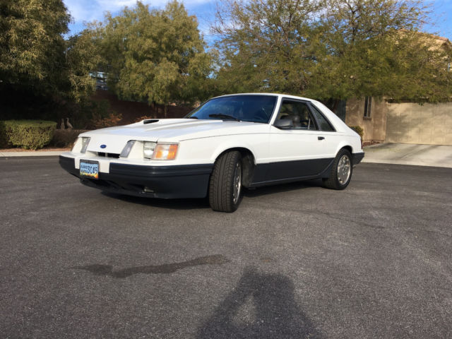 1985 White Ford Mustang Hatchback