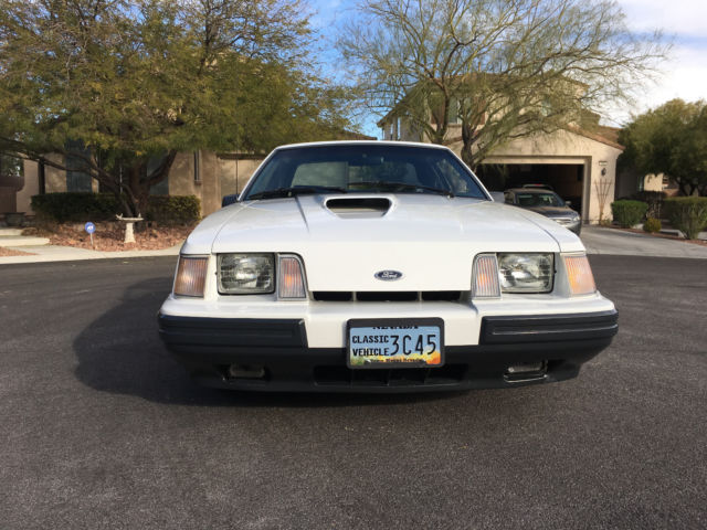 1985 White Ford Mustang Hatchback