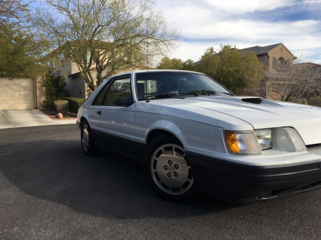 1985 White Ford Mustang Hatchback