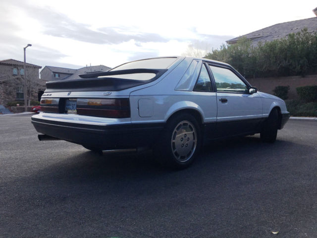 1985 White Ford Mustang Hatchback