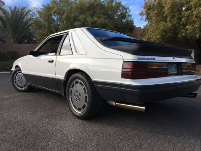 1985 White Ford Mustang Hatchback