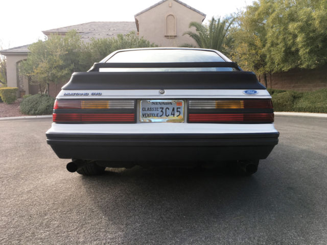1985 White Ford Mustang Hatchback