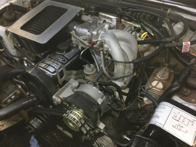 1985 White Ford Mustang Hatchback