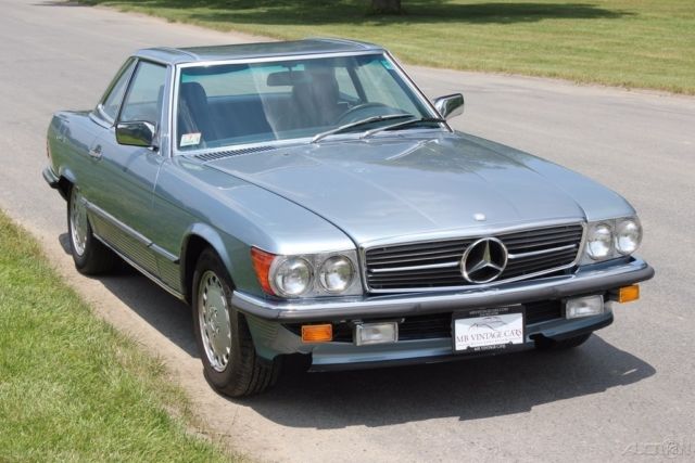 1985 Blue Mercedes-Benz SL-Class Convertible