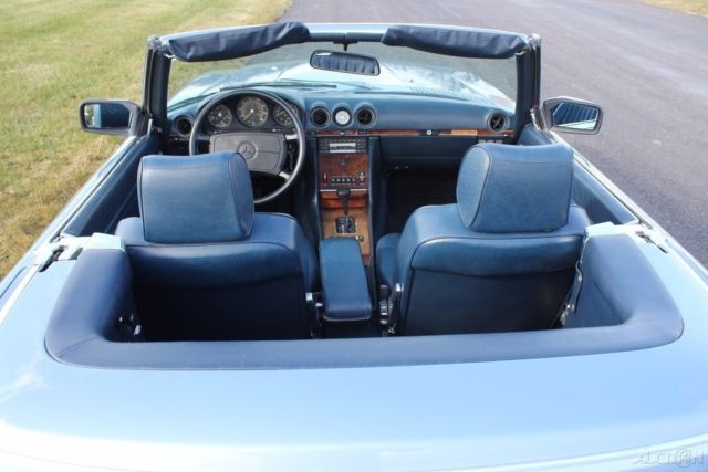 1985 Blue Mercedes-Benz SL-Class Convertible