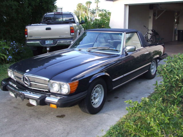 1985 Blue Mercedes-Benz SL-Class Convertible