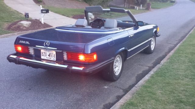 1985 Blue Mercedes-Benz SL-Class Convertible