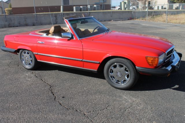 1985 Red Mercedes-Benz SL-Class Convertible