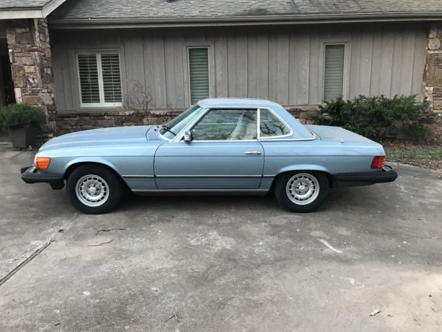 1985 Silver Blue Mercedes-Benz SL-Class Convertible