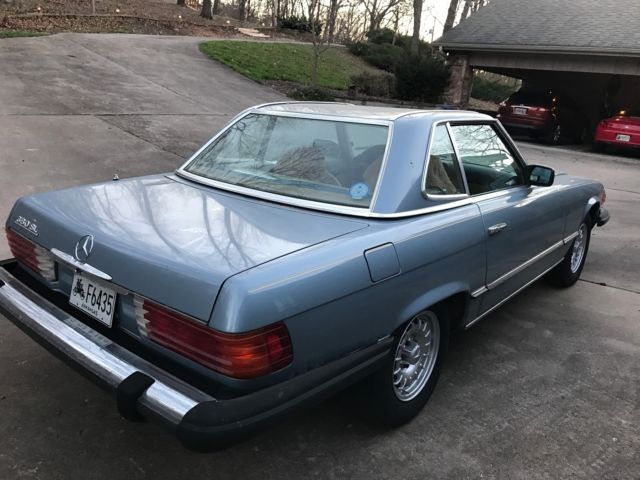 1985 Silver Blue Mercedes-Benz SL-Class Convertible
