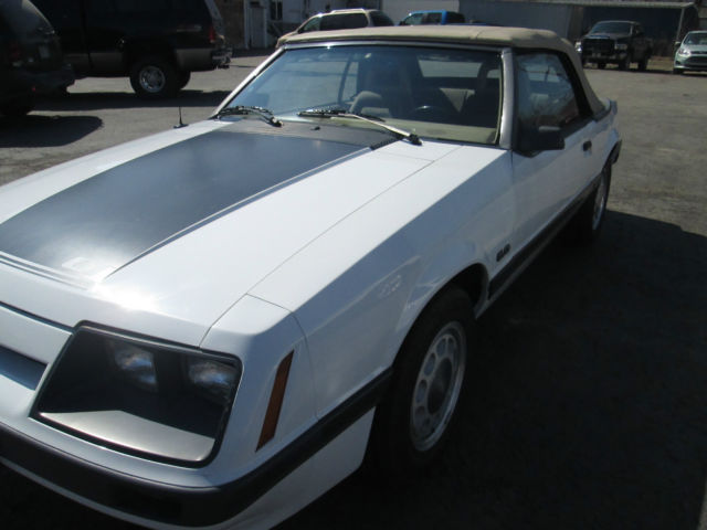 1985 White Ford Mustang Convertible
