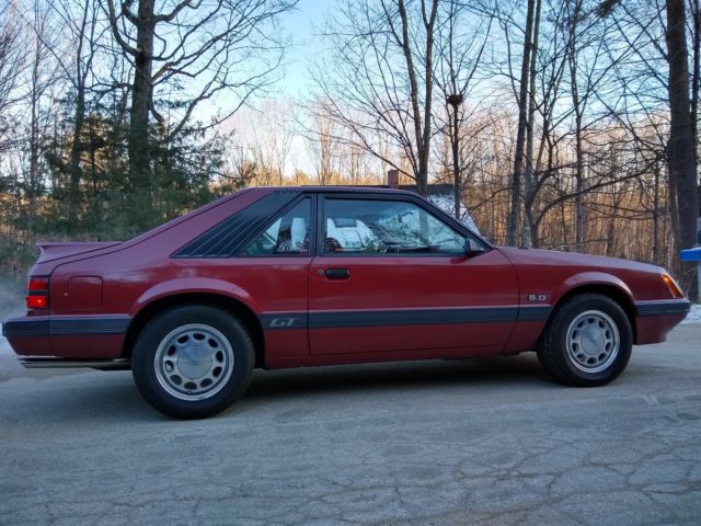1985 Red Ford Mustang Hatchback