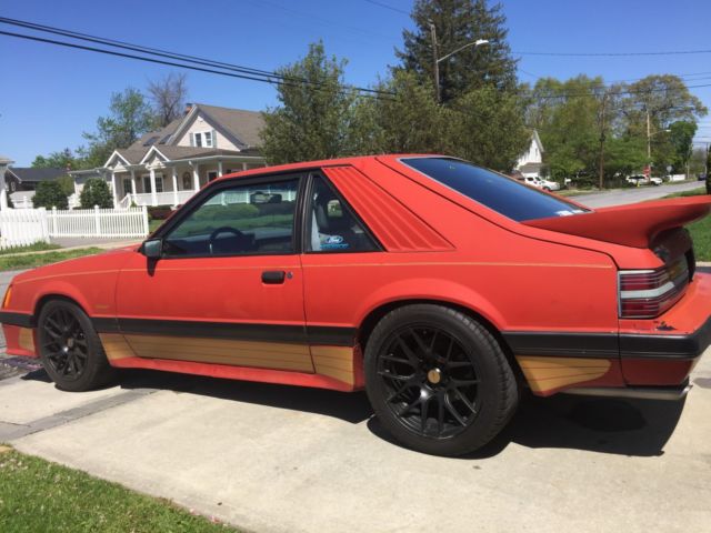 1985 Red Ford Mustang