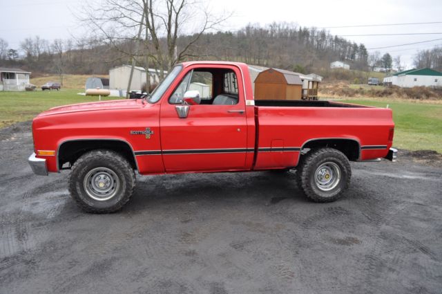 1985 Red Chevrolet C-10 truck