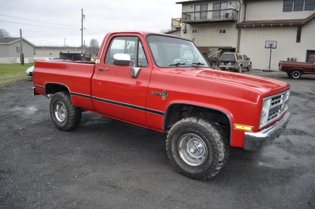 1985 Red Chevrolet C-10 truck