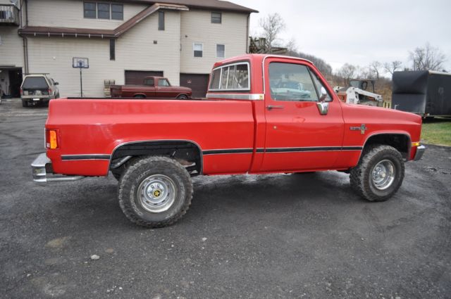 1985 Red Chevrolet C-10 truck