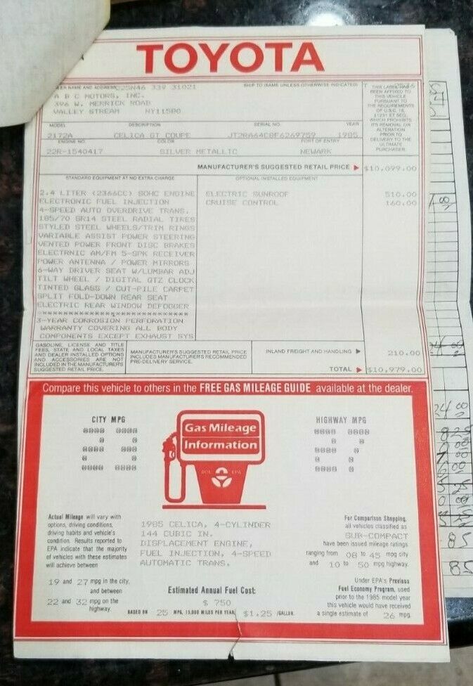 1985 Grey Toyota Celica Coupe