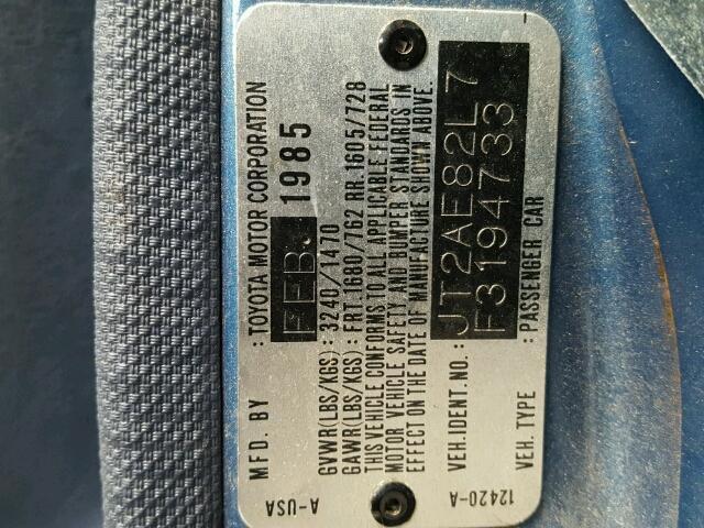 1985 Blue Toyota Corolla