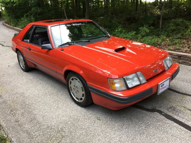 1985 Red Ford Mustang Hatchback
