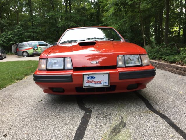 1985 Red Ford Mustang Hatchback