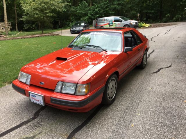 1985 Red Ford Mustang Hatchback