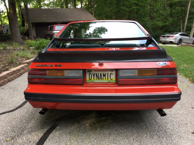 1985 Red Ford Mustang Hatchback