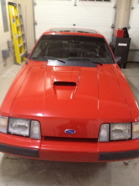 1985 Red Ford Mustang Hatchback