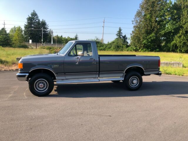 1989 Silver and  Gray Ford F-250 Standard Cab Pickup