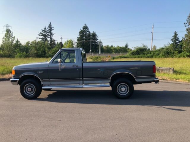 1989 Silver and  Gray Ford F-250 Standard Cab Pickup