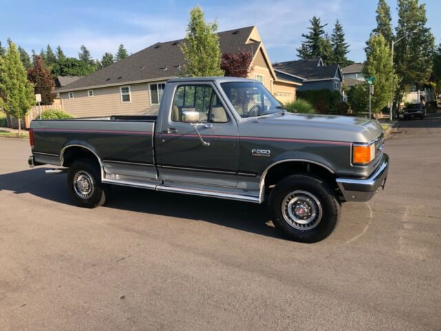 1989 Silver and  Gray Ford F-250 Standard Cab Pickup