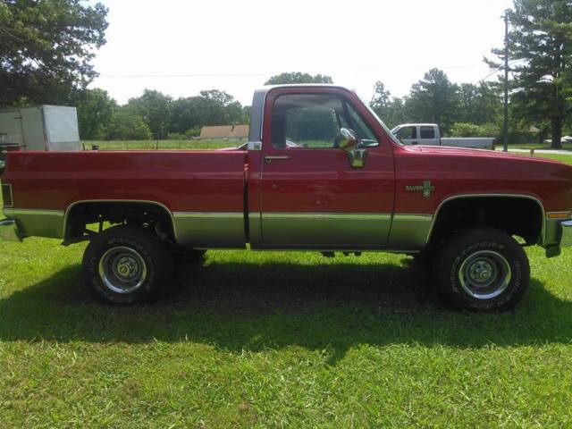 1986 RED/silver Chevrolet C/K Pickup 1500 Standard Cab Pickup