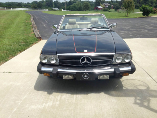 1986 Black Mercedes-Benz 500-Series Convertible