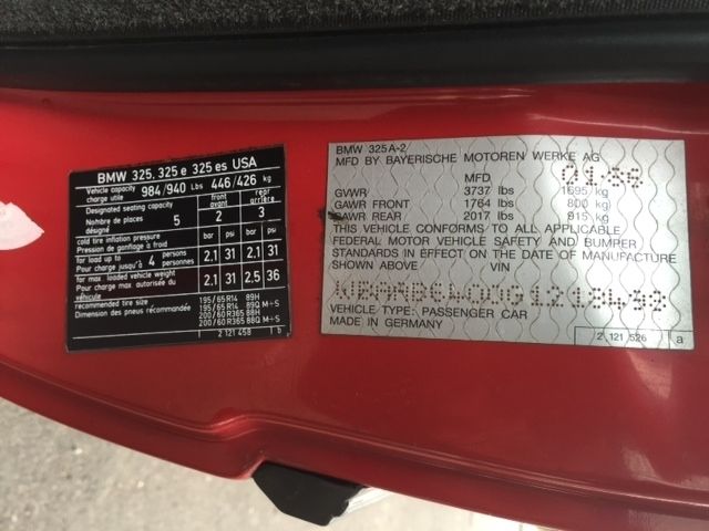 1986 Red BMW 3-Series