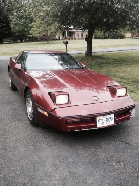 1986 Dark Red Chevrolet Corvette Hatchback