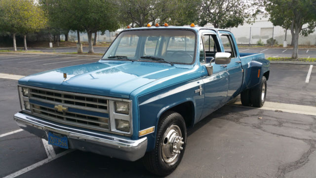 1986 Blue Chevrolet C/K Pickup 3500 Extended Crew Cab Pickup