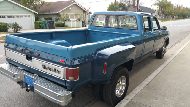 1986 Blue Chevrolet C/K Pickup 3500 Extended Crew Cab Pickup